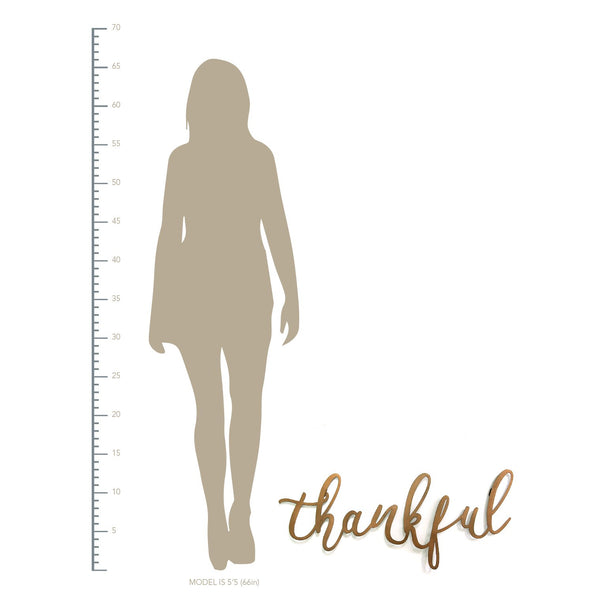 Bronze "Thankful" Metal Script Wall Decor