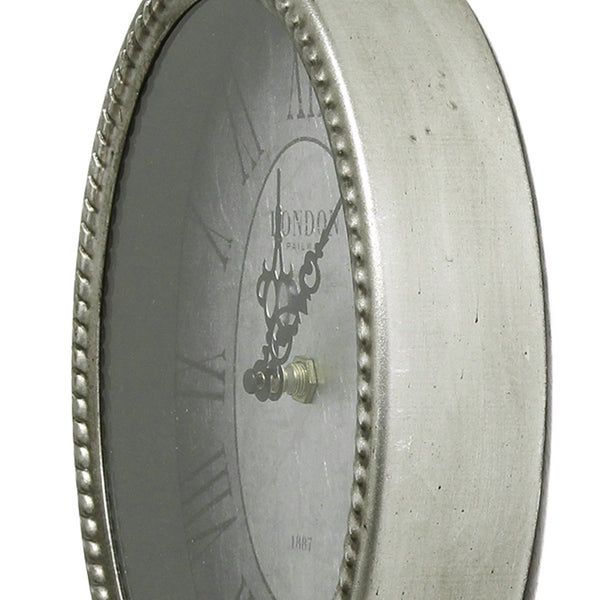 Oval Vintage Wall Clock with Metal Shape