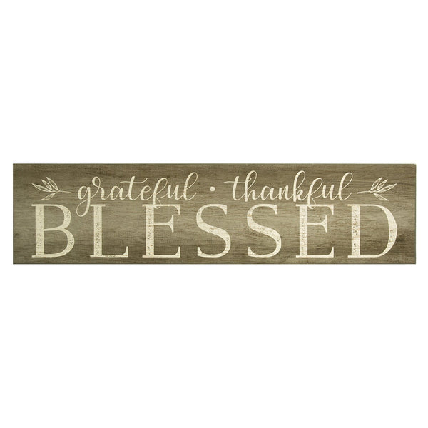 Grateful Thankful Blessed Wooden Wall Decor