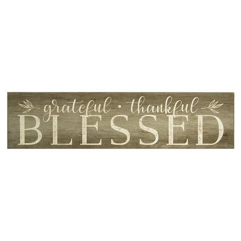 Grateful Thankful Blessed Wooden Wall Decor