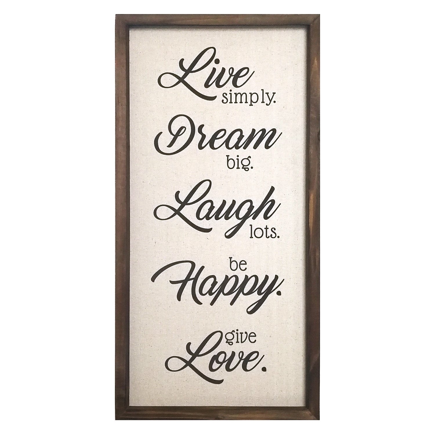 Live Dream Laugh Happy Love Wood and Metal Wall Decor