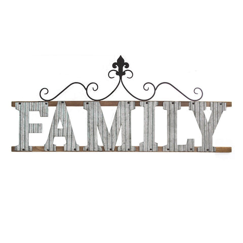 Rustic Farmhouse Family Galvanized Metal Wall Decor