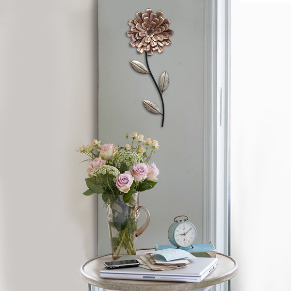 Romantic Flower Stem Metal Wall Decor