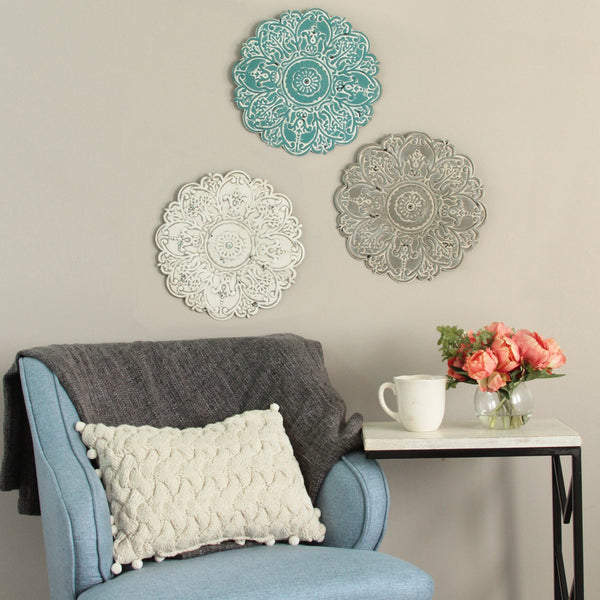 Small Blue Medallion Wall Decor