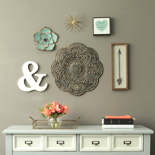 Elegant Bronze Medallion Metal Wall Decor