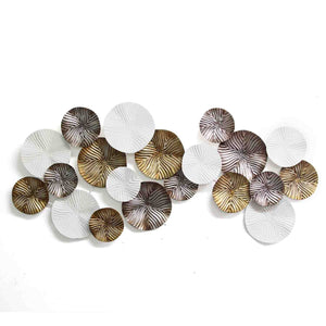 Tri Color Modern Circles Metal Wall Decor