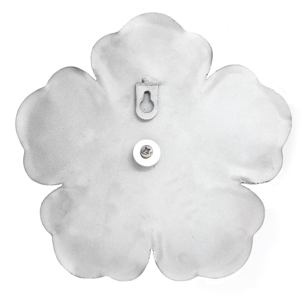 Set of 3 Alluring White Metal Flowers Wall Art Decor