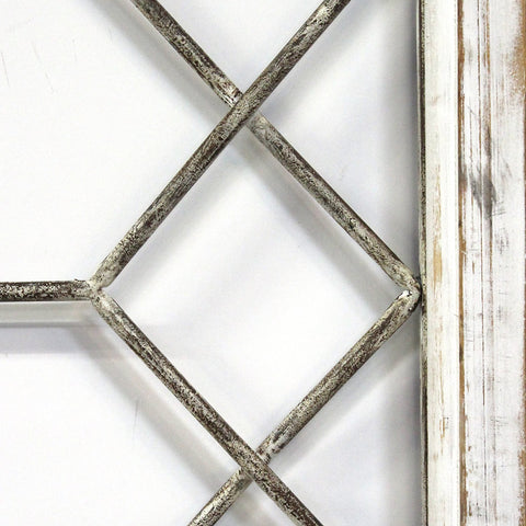 Distressed White Metal and Wood Framed Wall Art