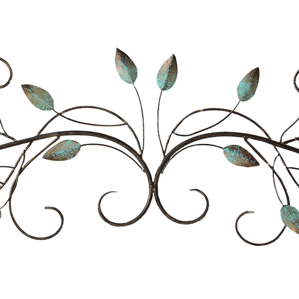 Patina Scroll Metal Leaf Wall Decor