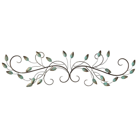 Patina Scroll Metal Leaf Wall Decor