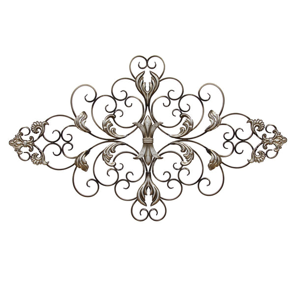 Champagne Ornate Scroll Metal Decor