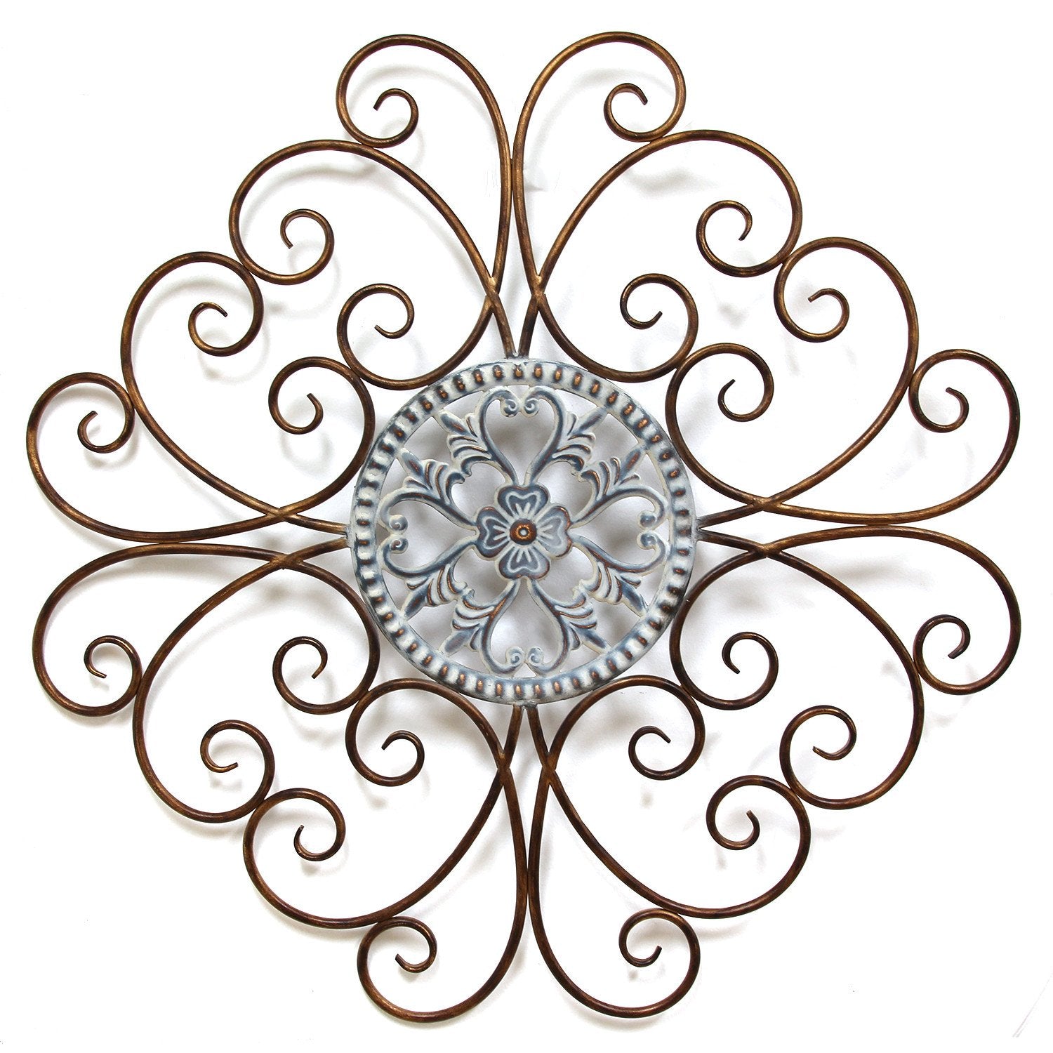 Elegant Scroll Medallion Metal Wall Decor