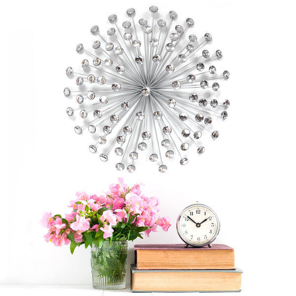 Silver Acrylic Burst Metal Wall Decor