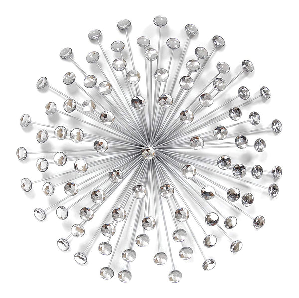 Silver Acrylic Burst Metal Wall Decor