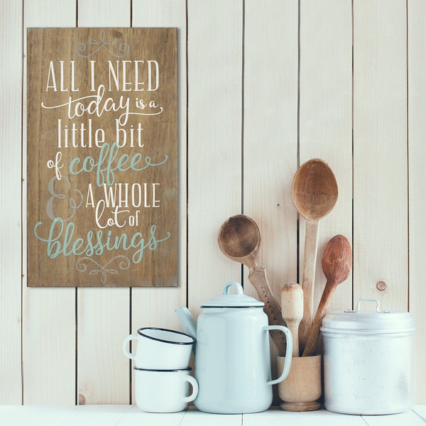 Brown Coffee And Blessings Wall Decor