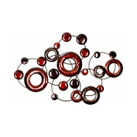 Red Multi-Metallic Circle Wall Decor