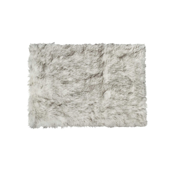 24" x 36" Gradient Grey Faux Fur Rectangular Area Rug