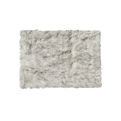 24" x 36" Gradient Grey Faux Fur Rectangular Area Rug