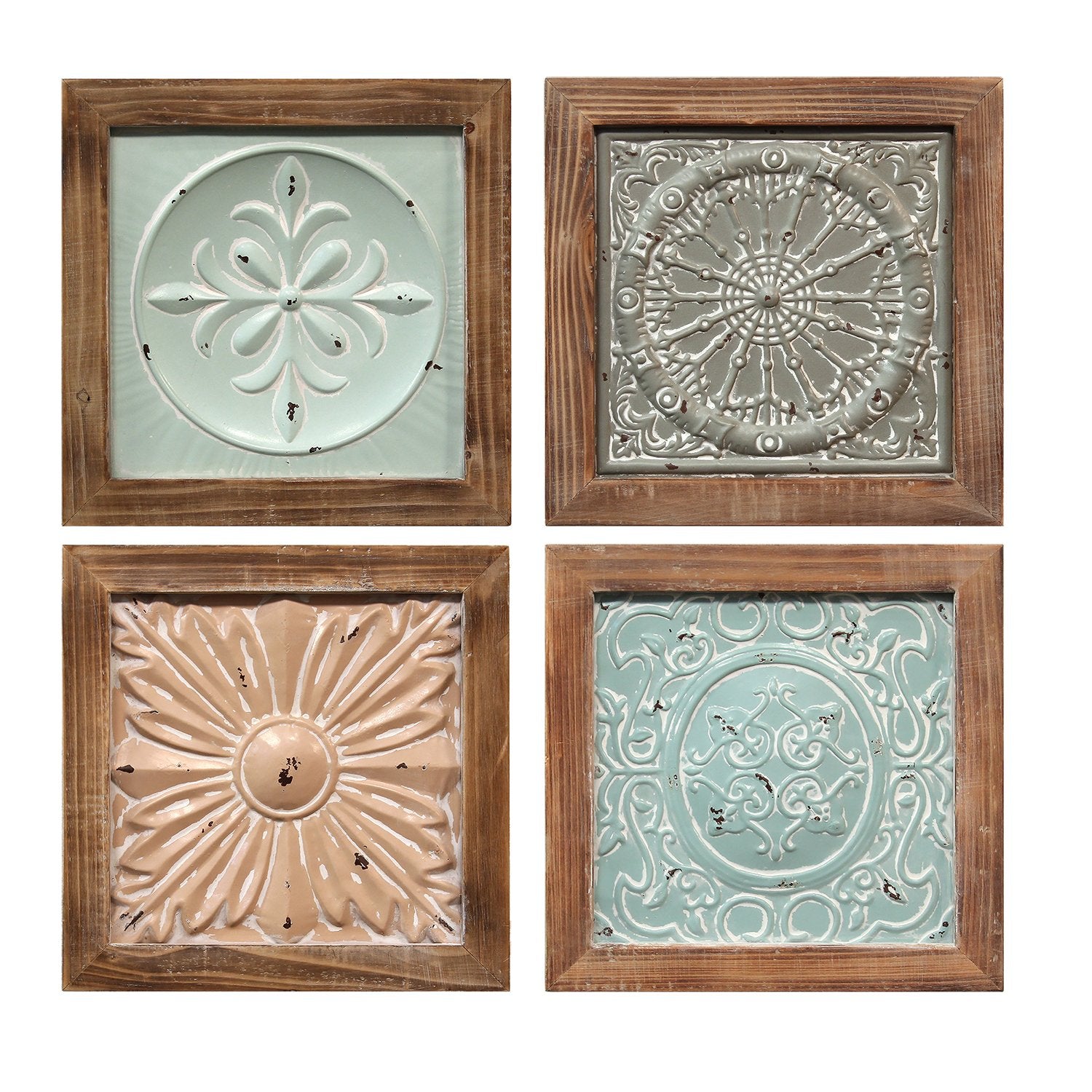 Set of 4 Trendy Framed Tiles