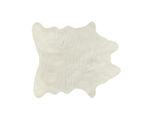 Faux Cowhide Rug 4' x 5' - Off White