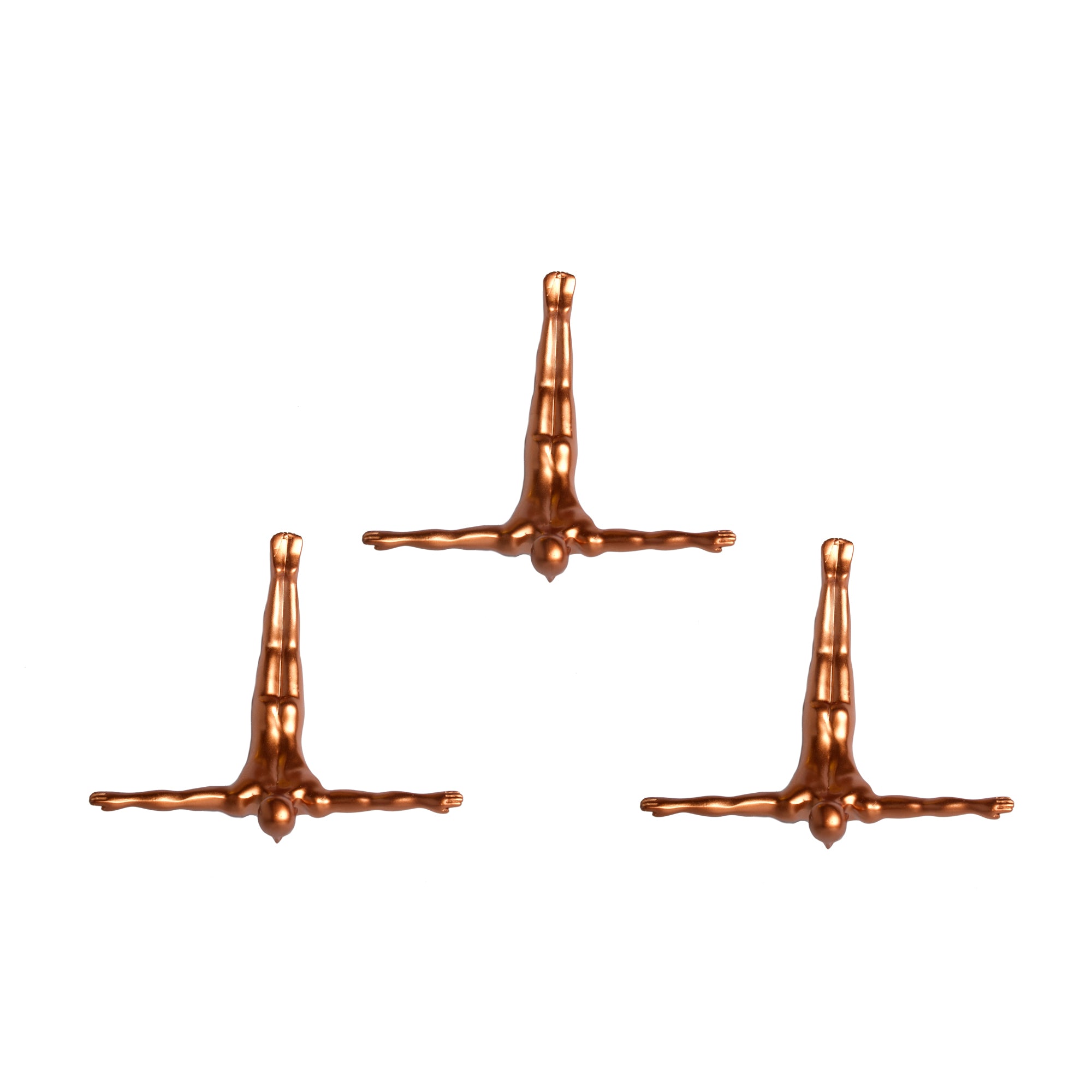 6.5" x 2.5" x 6.5" Wall Diver - Bronze 3-Pack