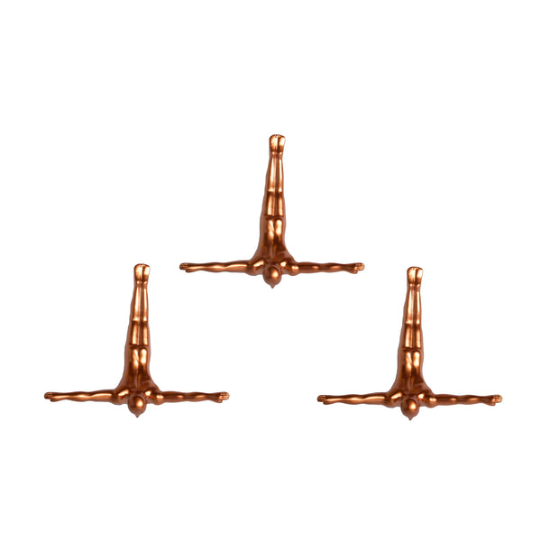 6.5" x 2.5" x 6.5" Wall Diver - Bronze 3-Pack