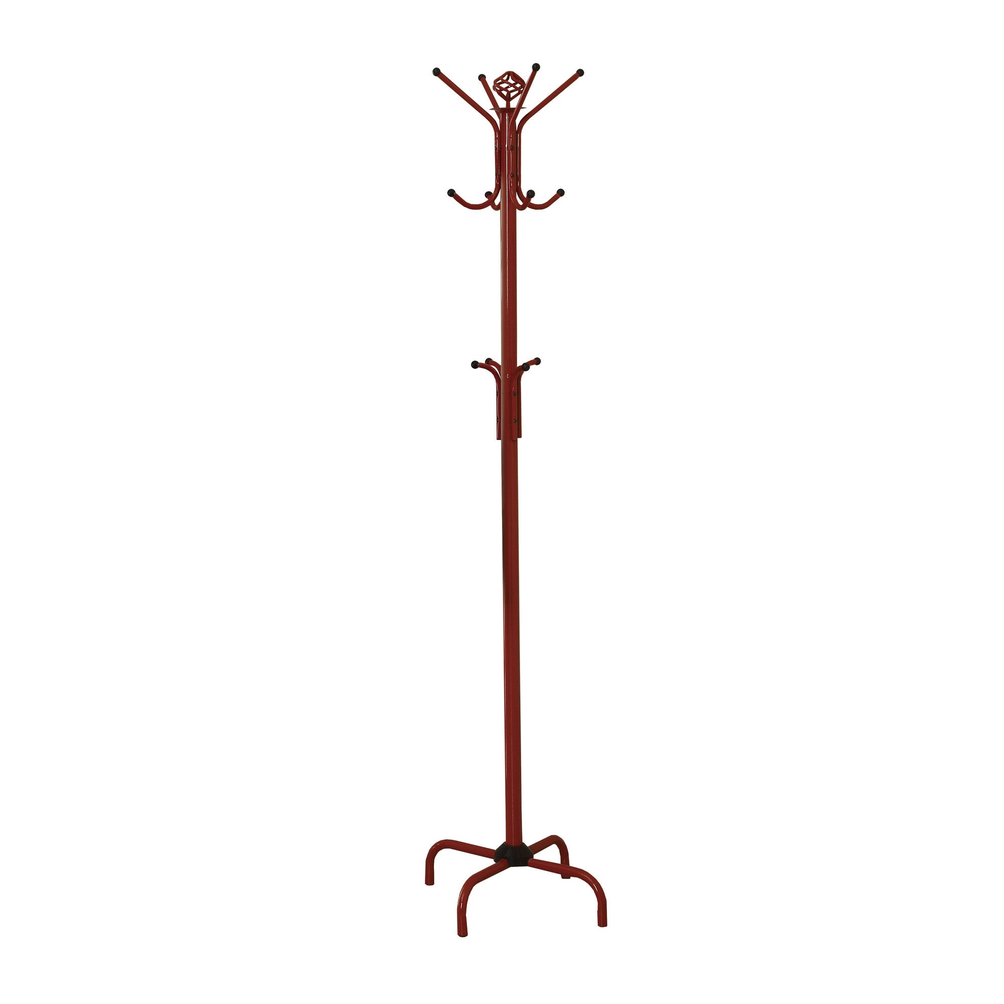 19" x 19" x 70" Red Metal Coat Rack