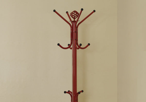 19" x 19" x 70" Red Metal Coat Rack