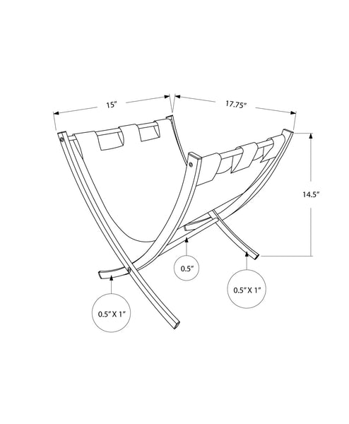 17.75" x 15" x 14.5" Black Metal Magazine Rack