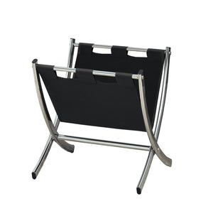 17.75" x 15" x 14.5" Black Metal Magazine Rack