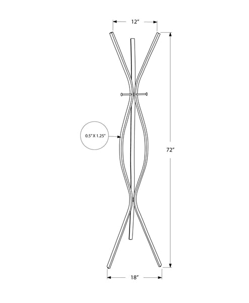 12" x 18" x 72" Black Metal Coat Rack