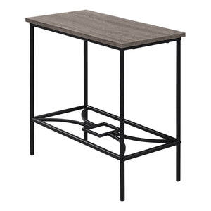 11.75" x 23.75" x 22" Dark Taupe Black Mdf Metal Accent Table