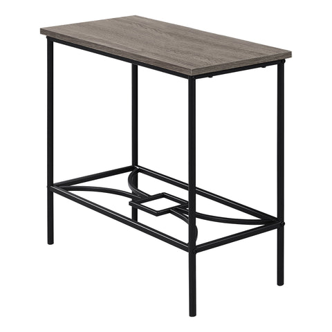 11.75" x 23.75" x 22" Dark Taupe Black Mdf Metal Accent Table