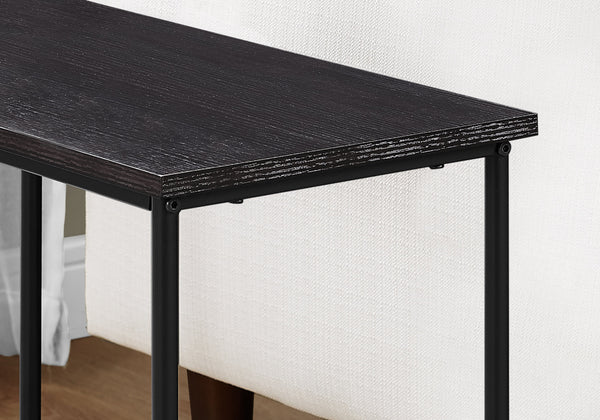 11.75" x 23.75" x 22" Cappuccino Black Mdf Metal Accent Table