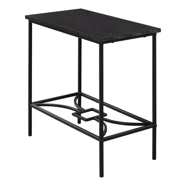 11.75" x 23.75" x 22" Cappuccino Black Mdf Metal Accent Table