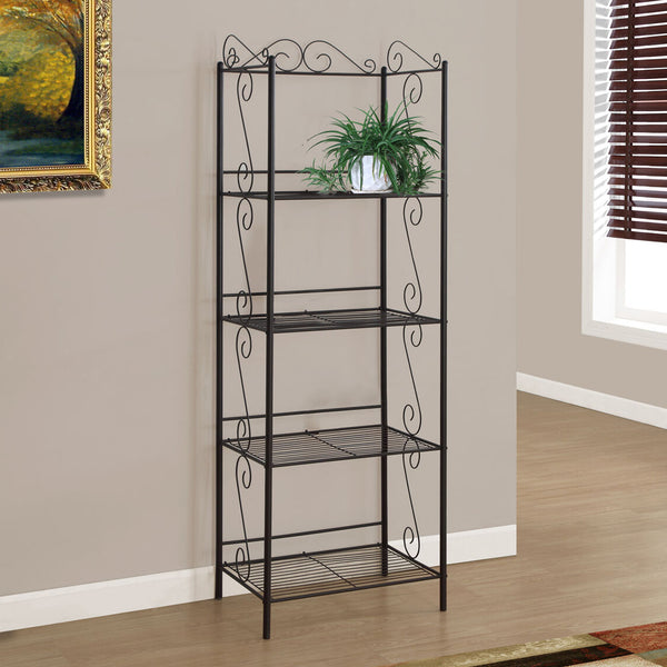 15.25" x 22" x 70" Brown Metal Shelf Bookcase