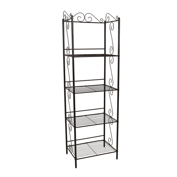 15.25" x 22" x 70" Brown Metal Shelf Bookcase