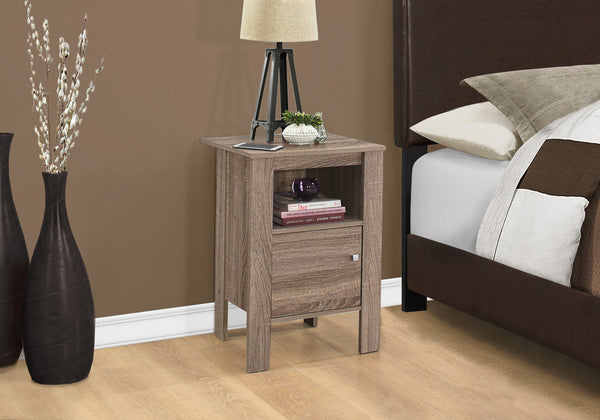 14" x 17.25" x 24.25" Dark Taupe Particle Board Storage Accent Table