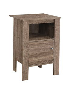 14" x 17.25" x 24.25" Dark Taupe Particle Board Storage Accent Table