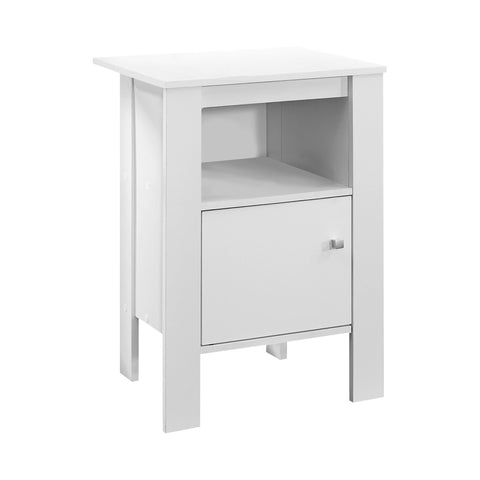 14" x 17.25" x 24.25" White Particle Board Storage Accent Table