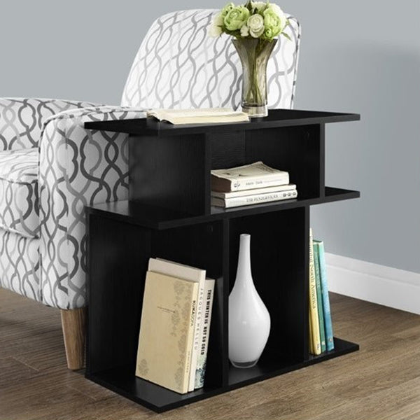 11.75" x 23.75" x 23.75" Black Particle Board Laminate Accent Table