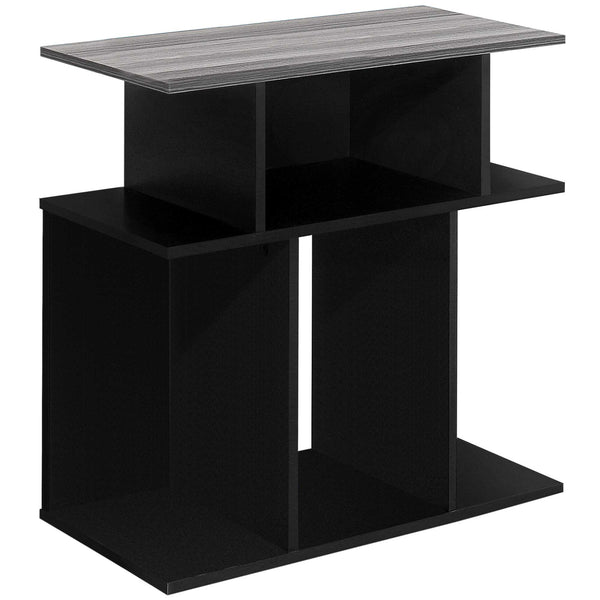 11.75" x 23.75" x 23.75" Black Grey Particle Board Laminate Accent Table