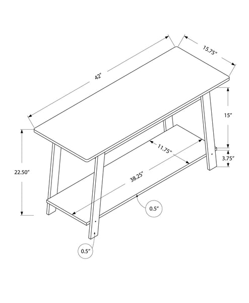 15.75" x 42" x 22.5" Grey Particle Board Laminate TV Stand