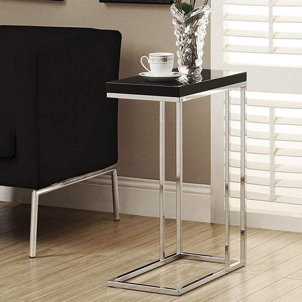 18.25" x 10.25" x 25.25" Black Particle Board Metal Accent Table