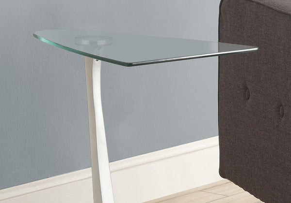 17.75" x 13.75" x 23.75" BlackSilver Particle Board Tempered Glass Accent Table