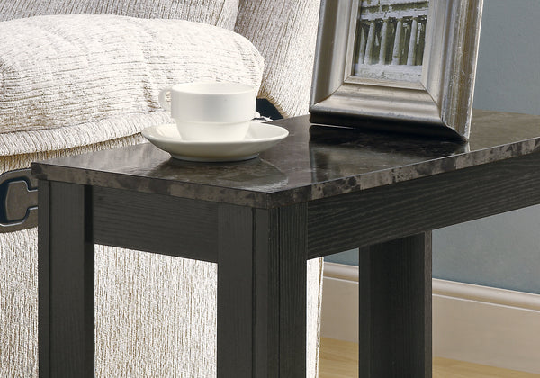 12" x 23.75" x 21.5" Black Grey Particle Board Laminate Mdf Accent Table