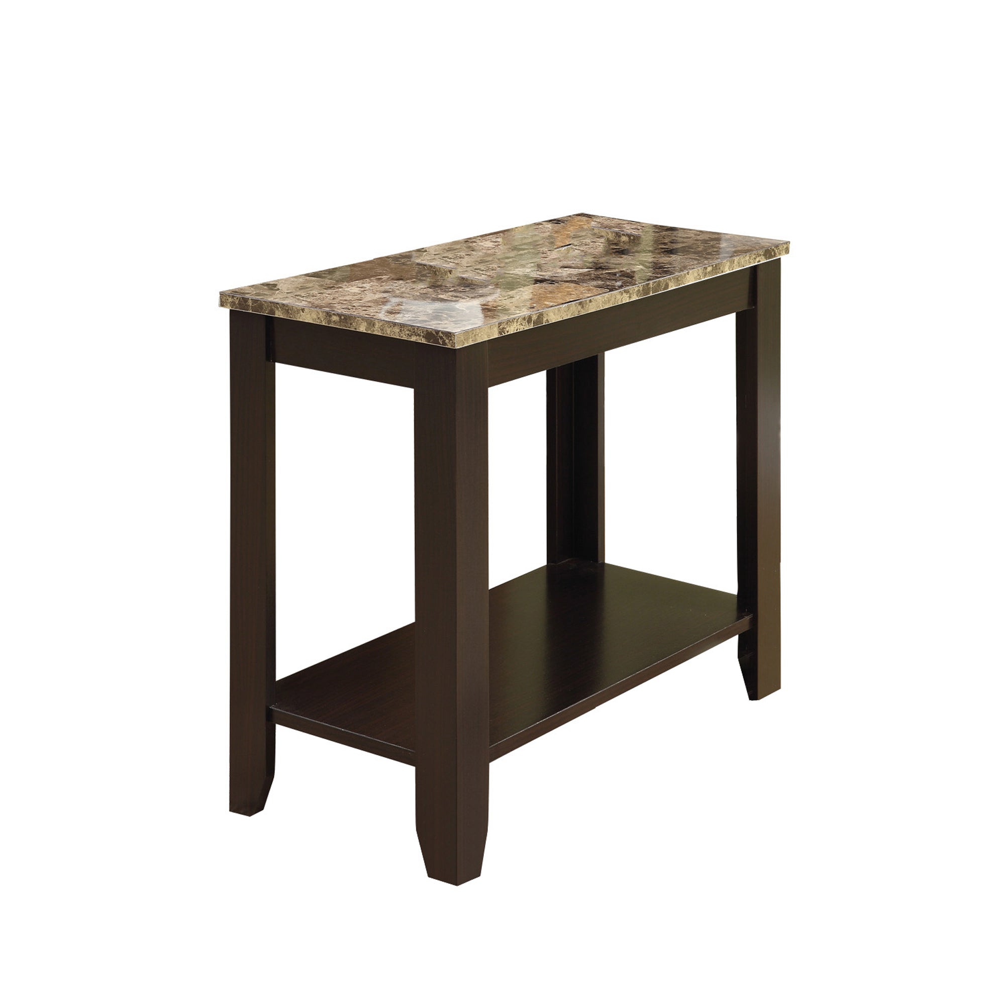 12" x 23.75" x 21.5" Cappuccino Particle Board Laminate Mdf Accent Table