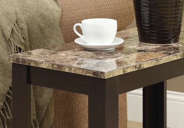 12" x 23.75" x 21.5" Cappuccino Particle Board Laminate Mdf Accent Table