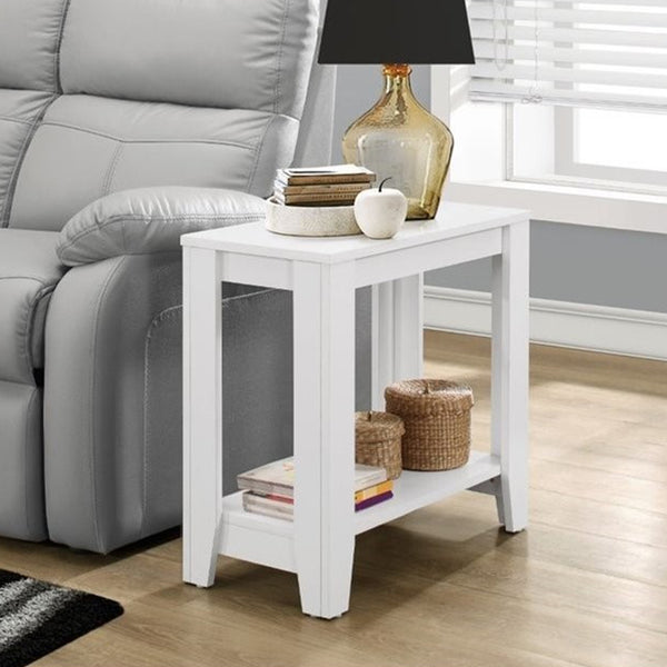 11.75" x 23.75" x 22" White Particle Board Laminate Accent Table