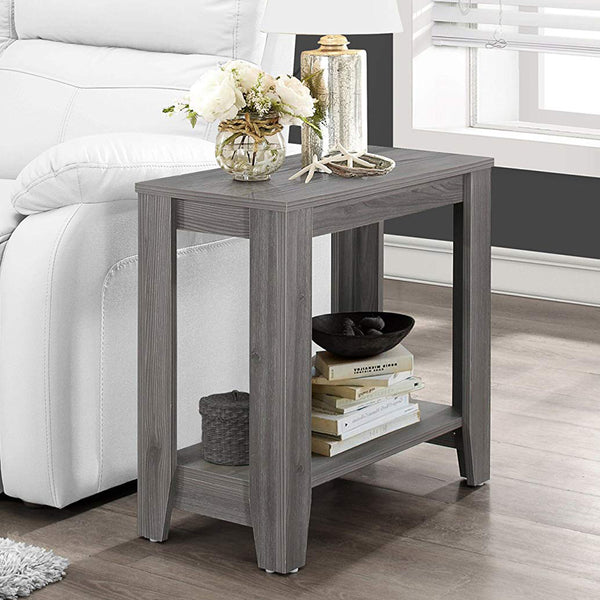 11.75" x 23.75" x 22" Grey Particle Board Laminate Accent Table